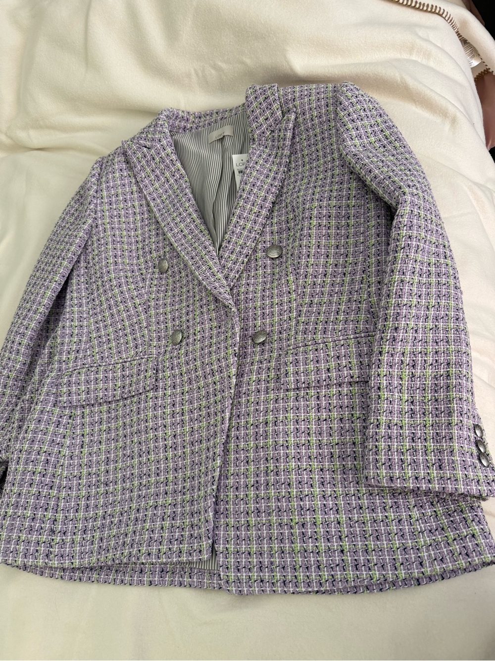 Loft Lavender Tweed Jacket brand new